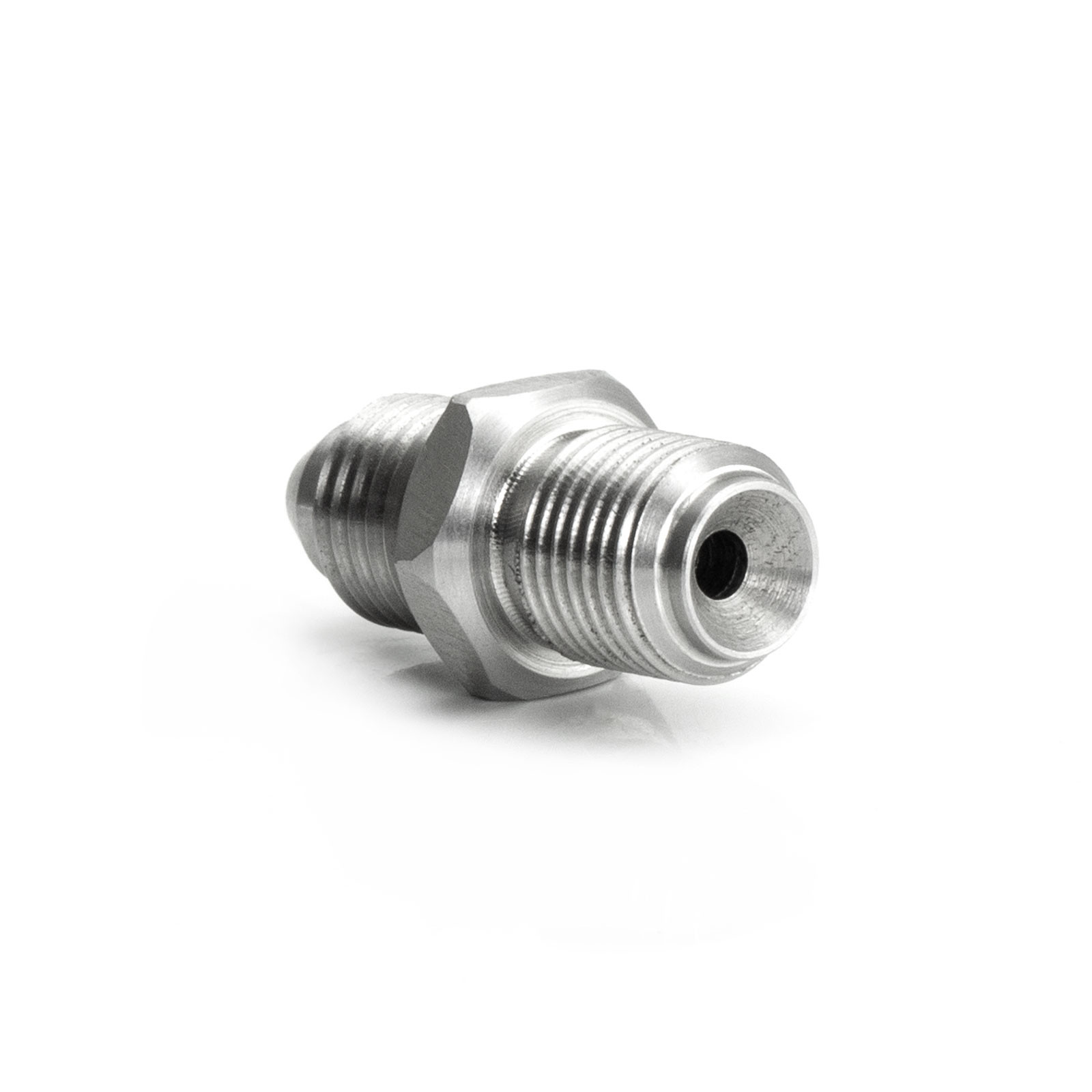 Adaptor Drept HEL Stainless Steel -4 AN Male to 7/16" x 24 Male cu Restricție de 1mm pentru Conducte de Alimentare cu Ulei TURBO HEL Performance - imagine 2