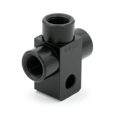 Adaptor T din aluminiu HEL, AN3 (F) cu gaură de montare de 6 mm - Scaune concave HEL Performance