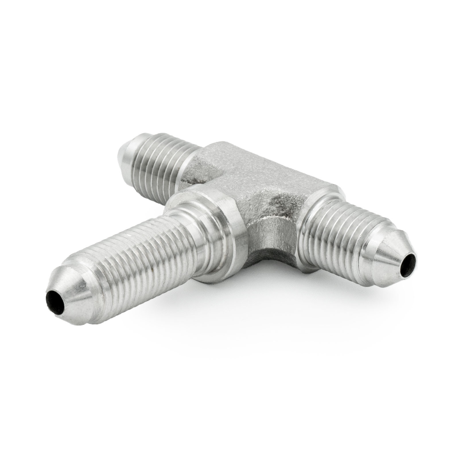 Adaptor T din oțel inoxidabil HEL, AN3 Tată, cu fiting de trecere (Bulkhead) pe piciorul central HEL Performance - imagine 2
