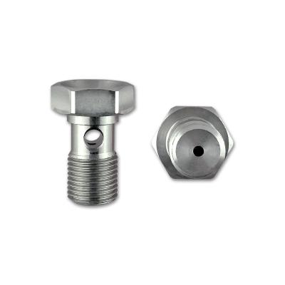 Șurub Banjo din oțel inoxidabil HEL, 7/16" x 24, cu restricție de 1,5 mm pentru alimentarea cu ulei a turbinei HEL Performance
